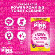 The Pink Stuff Miracle Power Foaming Toilet Cleaner, Self-Activating Formula, Stain Remover, 3 Treatments, 10.5 oz
