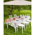 thumbnail image 4 of Ocean Coral Outdoor Tablecloth with Umbrella Hole and Zipper, Spillproof Table Cloth for Rectangle Tables, Dinner/Picnic/Patio/Party Table Cover Watercolor Summer Shell, 4 of 6