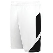 Augusta Sportswear  Youth Step-Back Modern Fit Basketball Shorts, White & Black - Extra Large