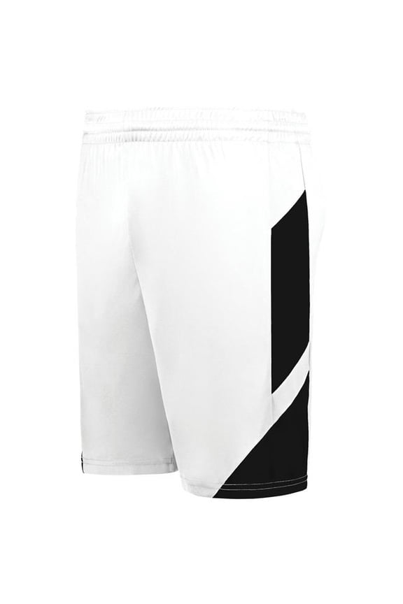 1736.226.L Step-Back Modern Fit Basketball Shorts, White & Black - Large