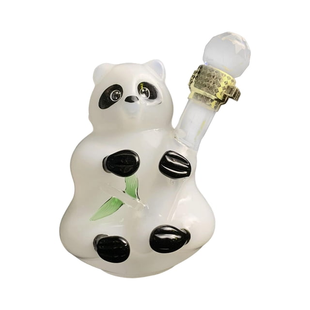 Patrón de panda Bebidas Decantador Vierta inclinado Dispensador Aireador Jarra de vidrio de 500 ml para Aniversario ar Cocina Decoración Día Blanco BLESIY decantador de bebidas