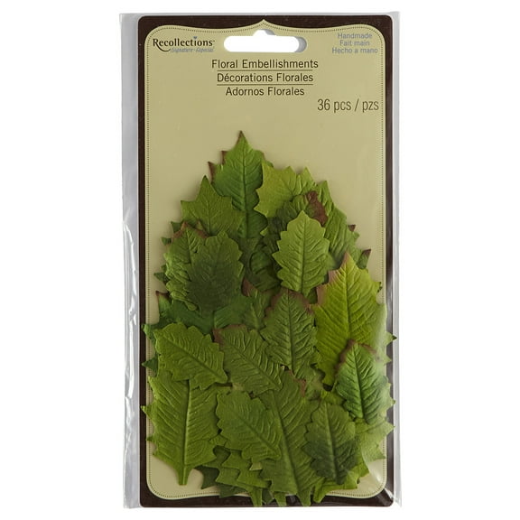 12 Packs: 36 ct. (432 total) Green Holly Leaf Embellishments by Recollections