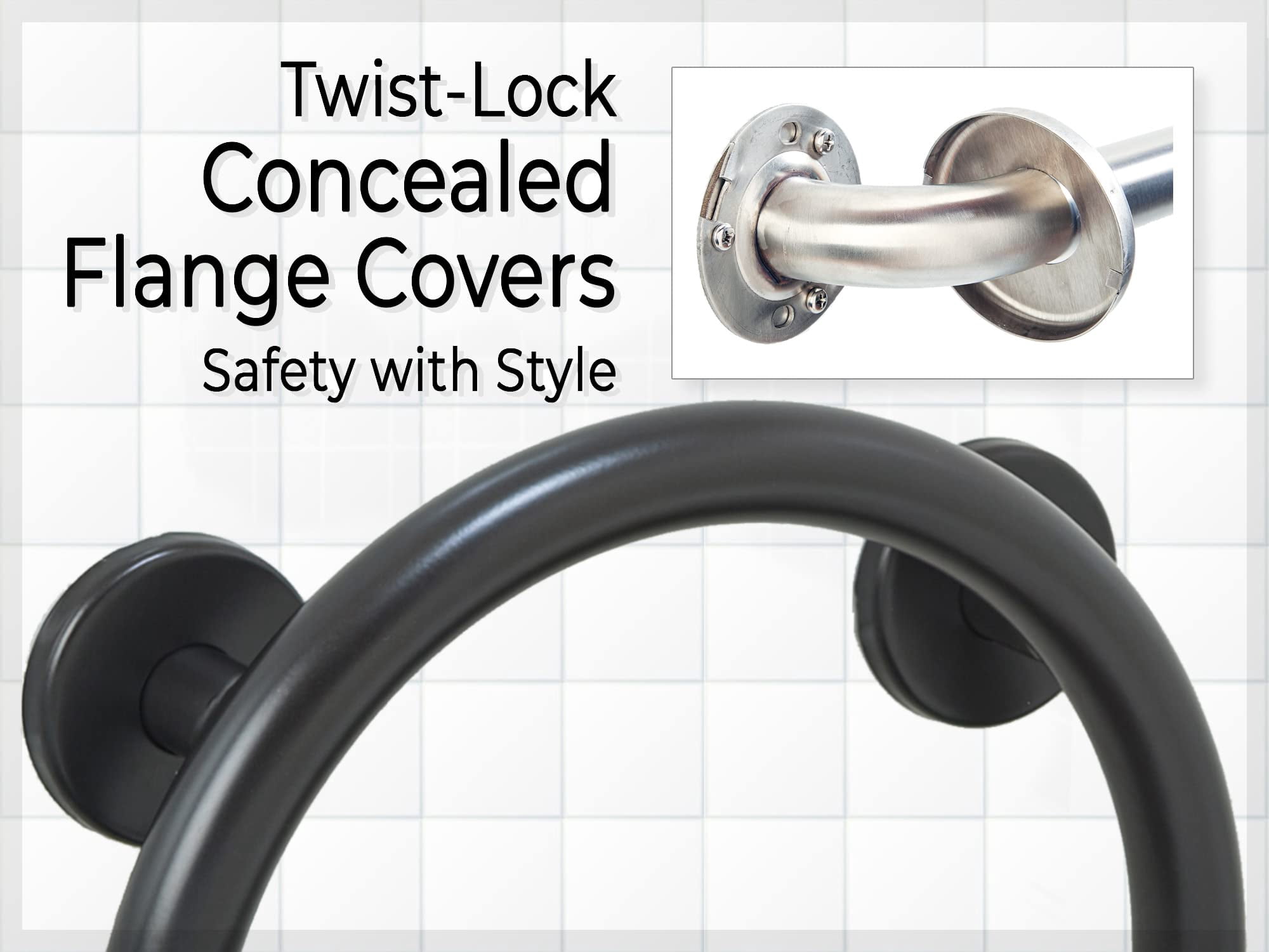 Grab Bar Toilet Paper Holder - Bathroom Safety Aid/304 Stainless Steel/Oil Rubbed Bronze/ 13" x 8"