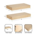 thumbnail image 2 of Kate and Laurel Havlock Modern Natural Floating Shelves, Set of 2, 18 x 8, Natural Wood, Mid-Century Bathroom and Kitchen Shelves for Storage and DisplayDecor, 2 of 9