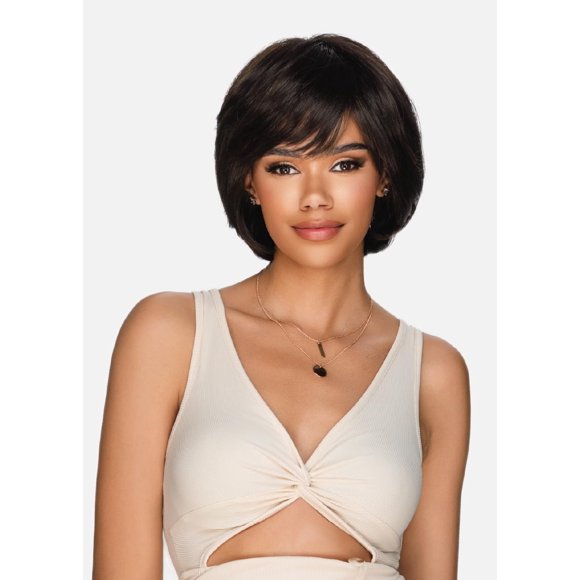 Vivica A. Fox HMB-KATE, Handmade & Hand-tied Wig, Supreme Human Hair Blend, Color 1B Off Black