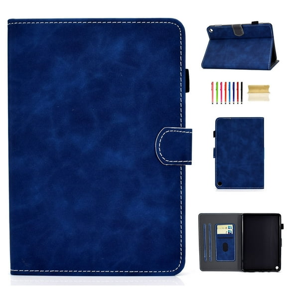Dteck Case For Kindle Fire HD 8 10th Gen HD 8 Plus (2020 Released) 8 inch,Magnetic Leather Wallet Card Holder Smart Case Folio Stand Protective Automatic wake/sleep Cover ,Blue