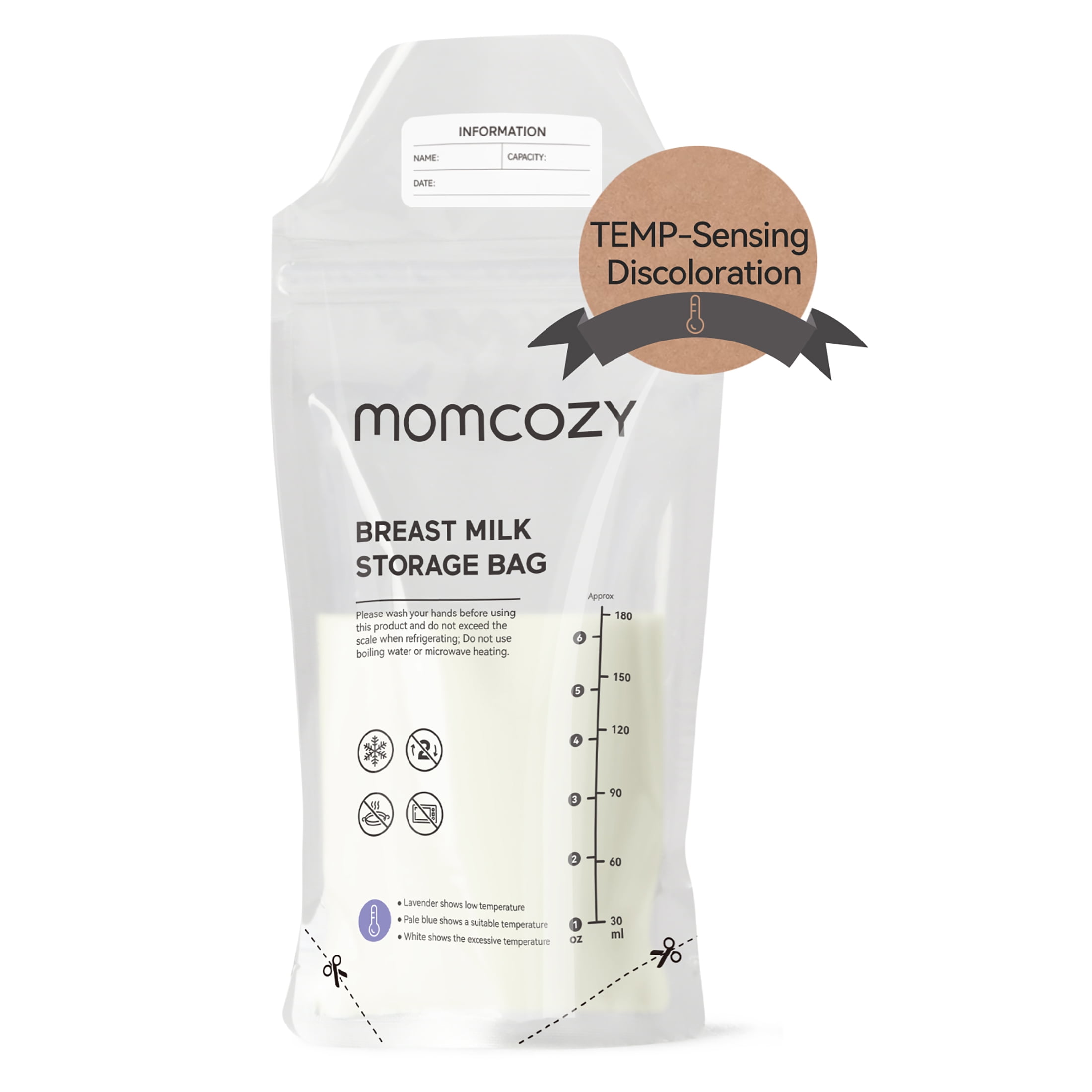10Pcs/Box Breast Milk Storage Bags With Pen Baby Food Freezing Reusable BagP_vi 