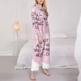 thumbnail image 3 of Haiem Not All Those Who Wander Are Lost Pattern Women’s Long-sleeve Sleepwear,Sleepwear Set,2-piece Loungewear Set,Soft PJs Comfy Nightwear with Pockets-Large, 3 of 7