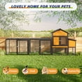thumbnail image 6 of 120" Large Chicken Coop with Run, Wooden Hen House with Nesting Box, Ramp and Pull-Out Tray, Outdoor Rabbit Hutch Poultry Cage with 7 Doors for Backyard, Farm, 6 of 7