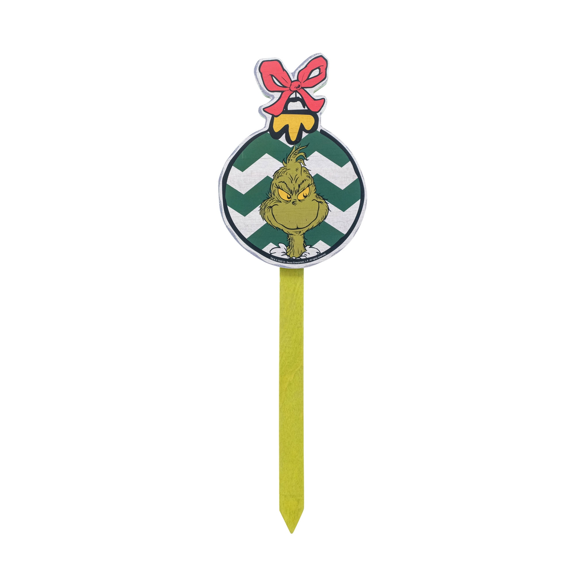 Dr Seuss' The Grinch Who Stole Christmas, Grinch Ornament, 15 inch Tall Yard Stake, MDF, Multi-Color