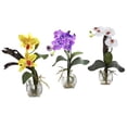 thumbnail image 1 of Nearly Natural 1339-A2-S3 Orchidée Mixte avec Cubes, Jaune/violet/blanc, Ensemble de 3, 1 of 2