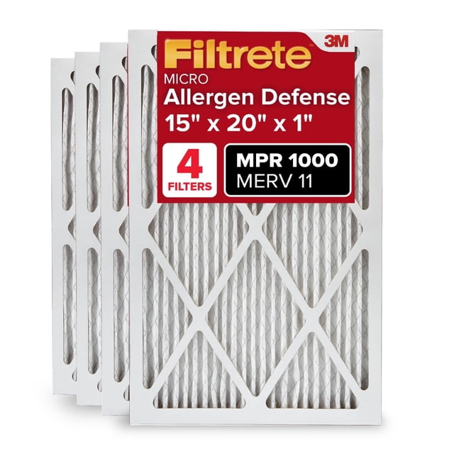 Filtro de aire Filtrete 14,8 x 19,8 x 2 cm MERV 11 MPR 1000, paquete de 4