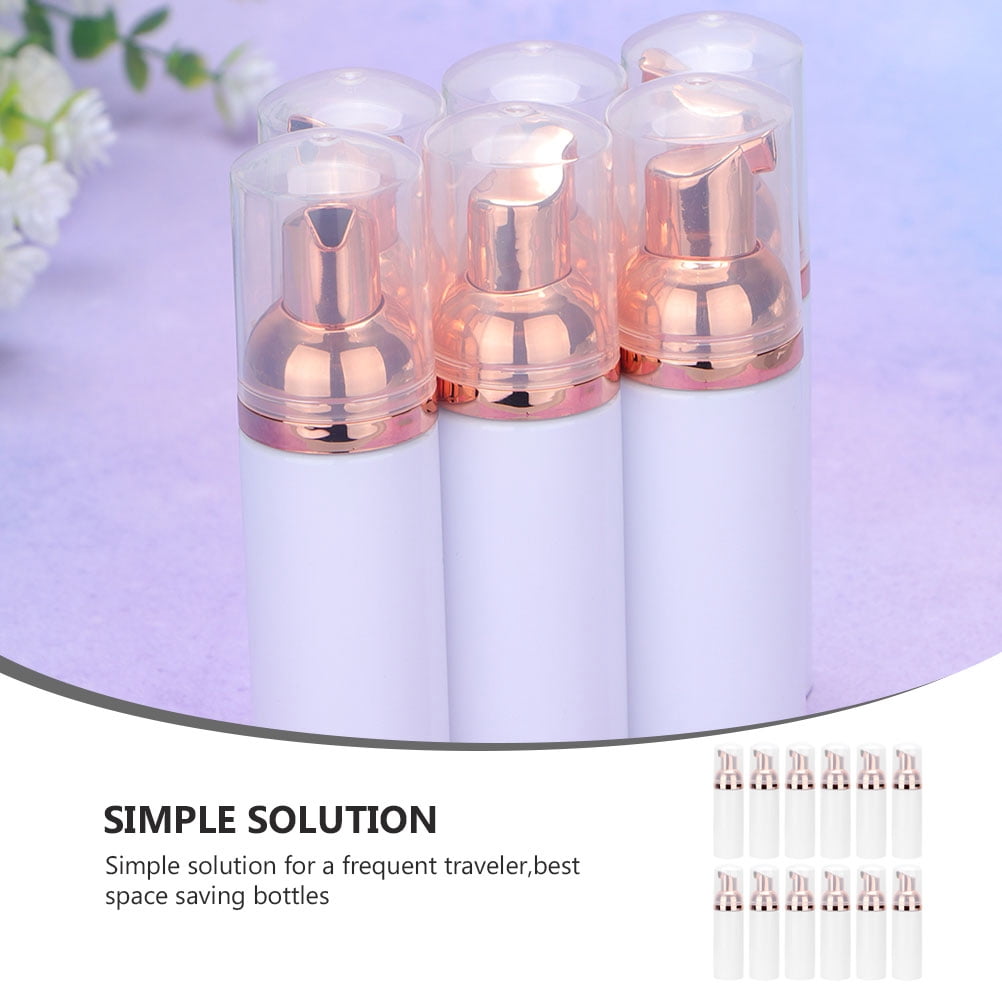 Raindrops Facial Foaming Bottles for Travel Portable Dispenser 12 Pieces 30ml PET Transparent