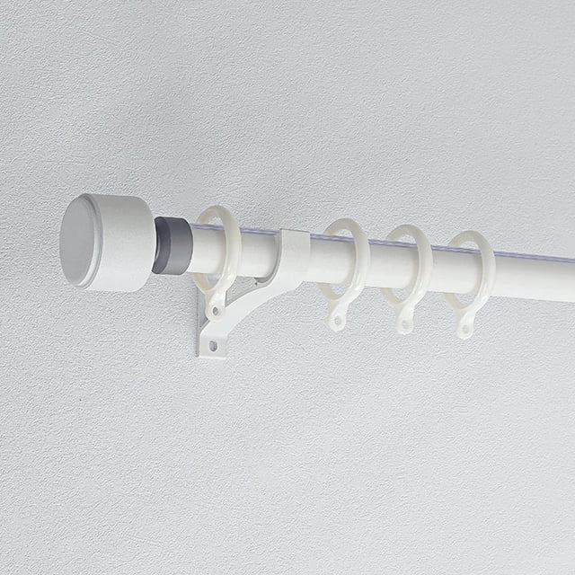 Single Curtain Rod Window Rods 3.3-9.8ft Roman Rod Heavy Duty Curtain Rods for Windows, Wall Mounting Aluminum Curtain Rod(White,1m/3.3ft)
