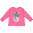 thumbnail image 3 of Inktastic Cute Cat, Little Cat, Kitty, Kitten, Fish Bowl Girls Long Sleeve Toddler T-Shirt, 3 of 5