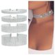 thumbnail image 1 of 4x Gargantilla Collar Moda Ancho Ajustable Grueso Brillante Claro Chunky Cadena para Fancy Nupcial Declaración Accesorios de joyería Prom Girls Yinane gargantilla collar, 1 of 8