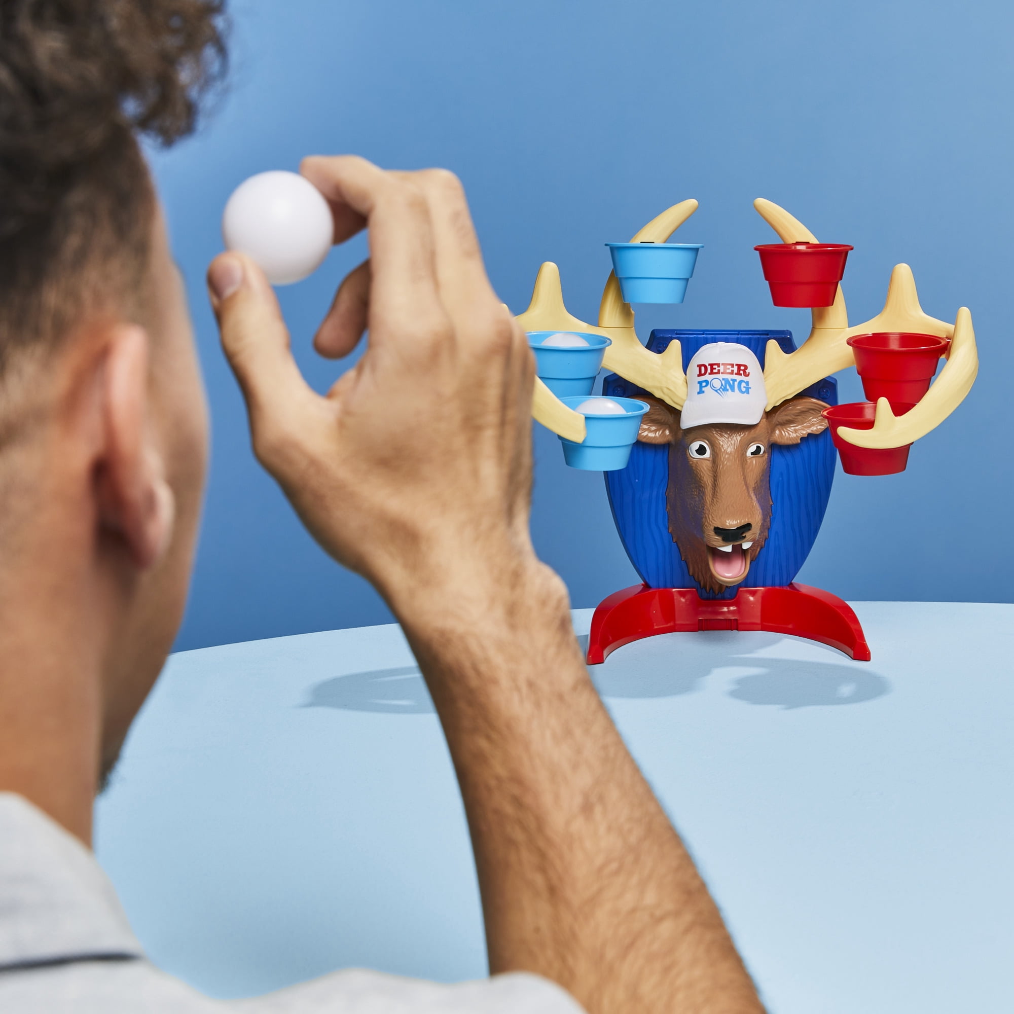 Deer Pong America Family Game, Electronic Talking Deer Head Game with Music, Fun Summer Activities for Kids & Families, Ages 8+