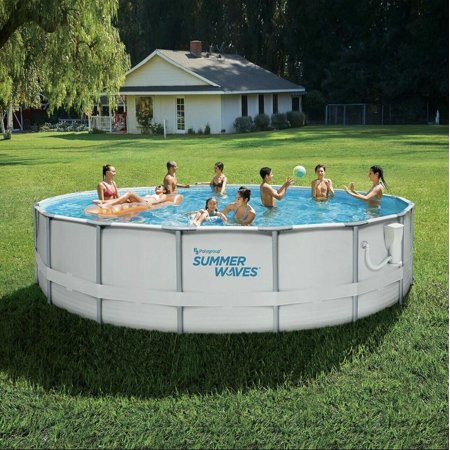 Summer Waves 14ft Elite Frame Pool with Filter Pump, Cover, and Ladder | Walmart Canada