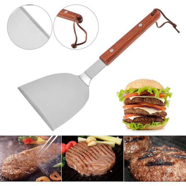 1 utensilio de cocina, pala para cocinar, filete para freír, mango de plástico de acero inoxidable, pala para freír, placa de hierro, pala para freír