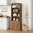 thumbnail image 4 of DSstyles Bookcase with Doors Farmhouse Bookshelf 11.8in Depth Wooden Display Storage Shelves 71.4in Tall Bookcases Industrial 6 Shelf Bookshelves for Bedroom, Living Room, Home Office, 4 of 9
