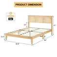 thumbnail image 3 of Danolapsi Queen Bed Frame with Natural Rattan Headboard,Platform Bed Frame Queen Size with LED Lights and Storage Headboard,Strong Wood Slats Support,Noise-Free,No Box Spring Needed, 3 of 8