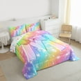 thumbnail image 3 of Homewish Bow Bowknot Ribbon Bedding Comforter Set,Colorful Fairy Tale Twin Comforter Sets,First Letter M Bedding Set For Girls,Super Cozy Room Decor Reversible,2-Piece, 3 of 8