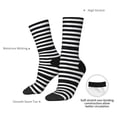 thumbnail image 4 of Rateoe Black And White Stripes for Women Casual Calf Socks - Cute Crew Socks - Thin Soft Above Ankle Socks Size 5-11, 4 of 6