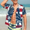 thumbnail image 7 of Fotbe fisherman fishing with USA flag Pattern Hawaiian Shirt for Men Unisex Summer Beach Casual Short Sleeve Cotton Linen Button Down Shirts,XX-Large, 7 of 7