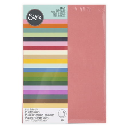 UPC: 0630454277330 | Sizzix Surfacez Cardstock Pack 8 X11.5  80/Pkg-Muted  20 Colors