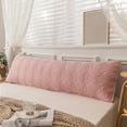 thumbnail image 2 of Extra Long Double Pillowcase for Couples Queen Size Pillow Cover Quilted Fabric for Side Sleepers(Pink), 2 of 6