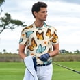 thumbnail image 3 of Rateoe Butterflies Pattern Men's Short Sleeve Polo Shirts, Golf Polo Shirts Short Sleeve Performance Moisture Wicking Dry-XX-Large, 3 of 6