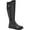 Black, variant on WHITE MOUNTAIN Womens Dark Brown Black Stretch Panels Buckle Accent Cushioned Meditate Round Toe Block Heel Zip-Up Riding Boot 11