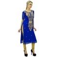 thumbnail image 5 of Bimba Women's Designer Embroidered Kurta Kurti Indian Long Tunic Blouse, 5 of 8