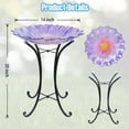 thumbnail image 3 of Outdoor Bird Bath, Mauve Flower Bird Bath with Metal Stand, Attract Birds, Patio Garden Decoration, Outdoor Decoration, 3 of 7