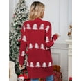thumbnail image 5 of Cogild Women's Christmas Tree Cardigans for Womens V-Neck Long Sleeve Open Front Cardigans Knitted Chrastmas Sweaters for Womens Cardigan for Festive Christmas, 5 of 7
