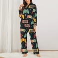 thumbnail image 3 of Wukai Retro Video Game Print Women's Pajama Set - Soft Long Sleeve Sleepwear for Comfort and Style-Small, 3 of 9