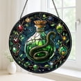 thumbnail image 3 of Green Snake Potion Bottle Stained Glass Suncatcher, Gothic Halloween Window Decor Gift, 3 of 4