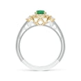thumbnail image 2 of Angara Natural 0.45 Ct. Emerald with Diamond Vintage Inspired Ring in 14K White & Yellow Gold for Women (Ring Size: 3), 2 of 10