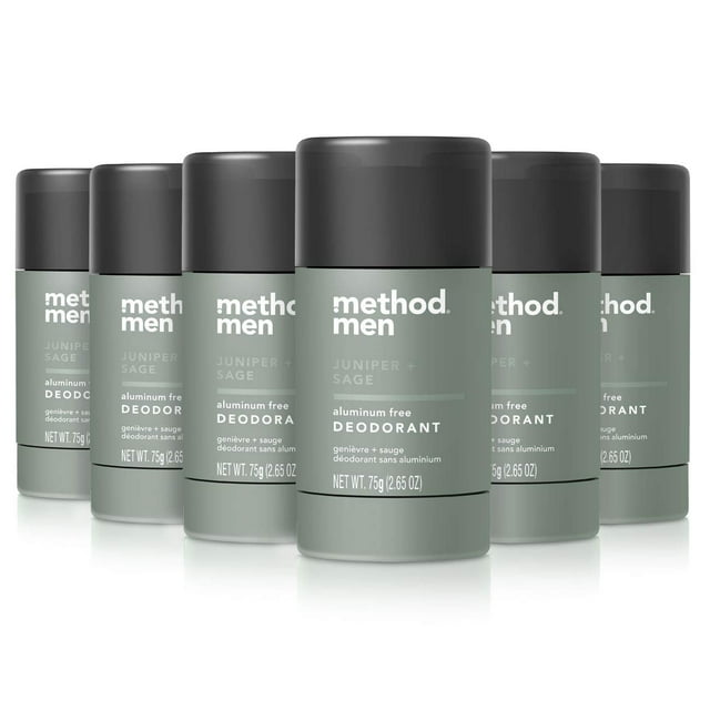 Desodorante Method para hombre sin aluminio, 78 ml, enebro y salvia, 6 unidades