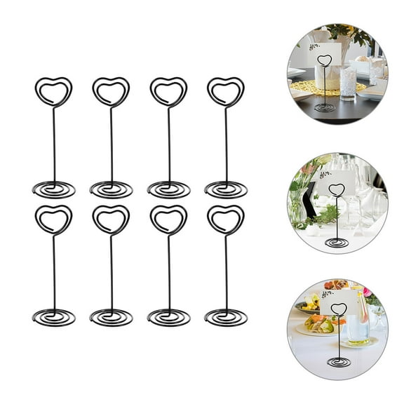 WHAMVOX 8pcs Metal Card Holder Picks Photo Holder Clip Stands Wedding Table Number Holders