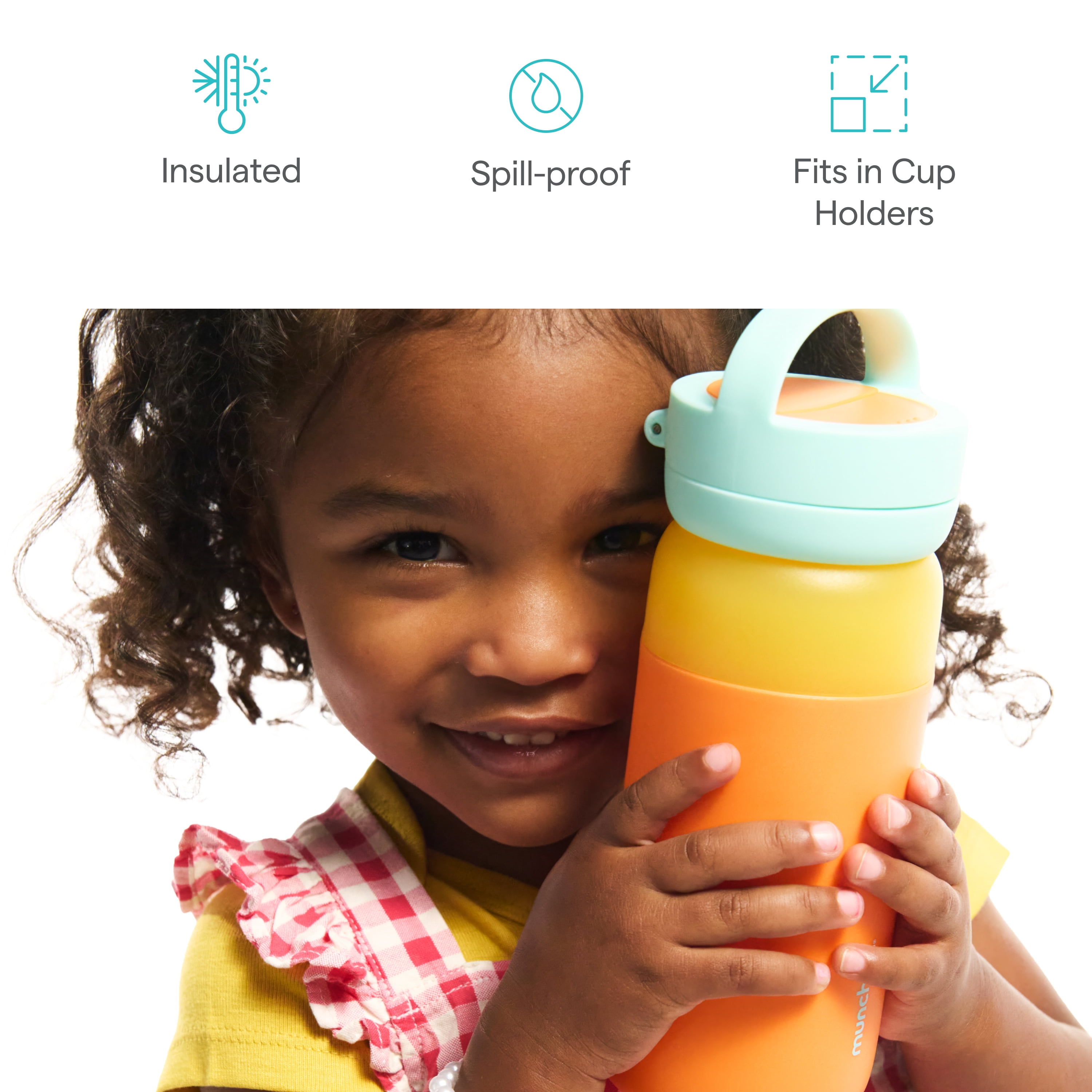 Munchkin Stay Cool Insulated Spill-proof Water Bottle for Kids - Purple, 12oz