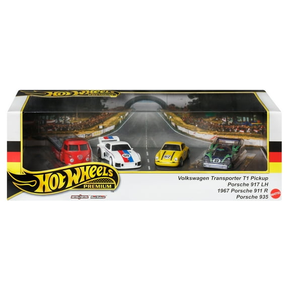 Hot Wheels Premium Collector Display Sets, 3 Cars & 1 Transporter