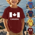 thumbnail image 2 of T-shirt Graphique de Festival pour Garçons Drapeau du Canada Col Rond Manches Courtes Blouse Filles Fête Nationale 1st July Coupe Régulière Garçons Fête du Canada T-Shirt à Imprimé Graphique, 2 of 5