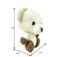 thumbnail image 3 of Hand Crochet Stuff Toy 6" Inches White Sitting Bear Bobbie Plushy, 3 of 6