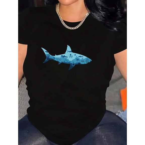 Shark Lover Ocean Animal Marine Biology Men Women T-Shirt Graphic Tee summer Tops For Women Round Neck Fashion Cotton shirts