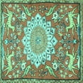 thumbnail image 1 of Ahgly Company Machine Washable Indoor Square Animal Turquoise Blue Traditional Area Rugs, 6' Square, 1 of 4