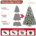 thumbnail image 2 of Christmas Trees 4FT Prelit Flocked Christmas Tree with Pine Needles & Eucalyptus Leaves, 150 Warm White LED Lights, 404 Tips, Hinged Branches, Metal Stand – Snowy Artificial Tree for Holiday Decor,Ar, 2 of 8