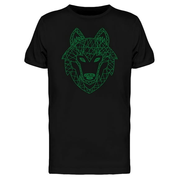 Wolf Logo In Cross Lines T-Shirt Men -Image by Shutterstock, Male Small