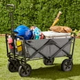 thumbnail image 7 of Mac Sports Collapsible Folding Outdoor Utility Garden Camp Wagon Cart, Gray, 7 of 7
