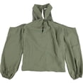 thumbnail image 1 of bar III Blusa con hombros descubiertos y abertura para mujer, verde, mediana, 1 of 2